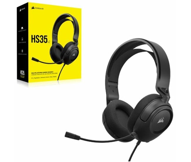Auriculares con micrófono corsair hs35 v2 negro