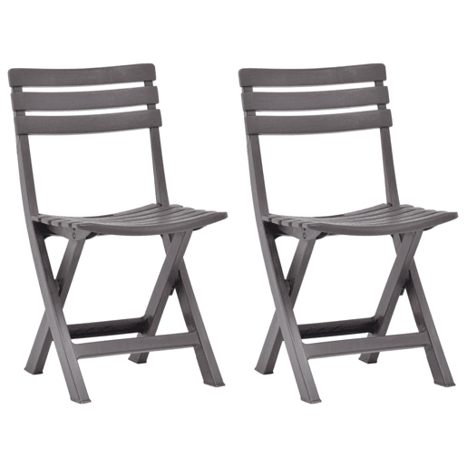 vidaXL Cadeiras de jardim dobráveis 2 pcs plástico moca