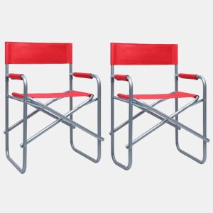 vidaXL Cadeiras de realizador 2 pcs aço vermelho