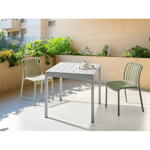 Mesa de refeição de jardim BARTICA 81 cm 84 cm Cinzento