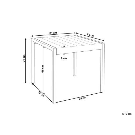 Mesa de refeição de jardim BARTICA 81 cm 84 cm Cinzento