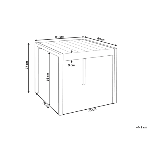 Mesa de refeição de jardim BARTICA 81 cm 84 cm Creme