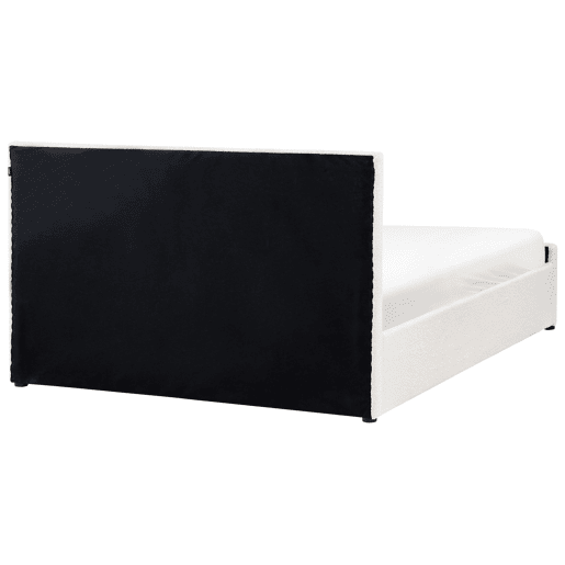 Cama baú Bouclé ROCHEFORT 160 x 200 cm Branco creme