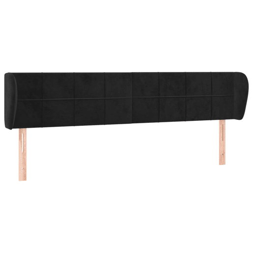 vidaXL Cabeceira de cama c abas veludo 163x23x7888 cm preto vidaXL Cabeceira de cama c abas veludo 163x23x7888 cm preto