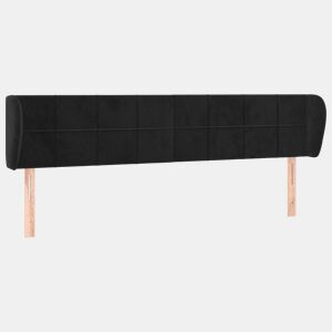 vidaXL Cabeceira de cama c abas veludo 163x23x7888 cm preto
