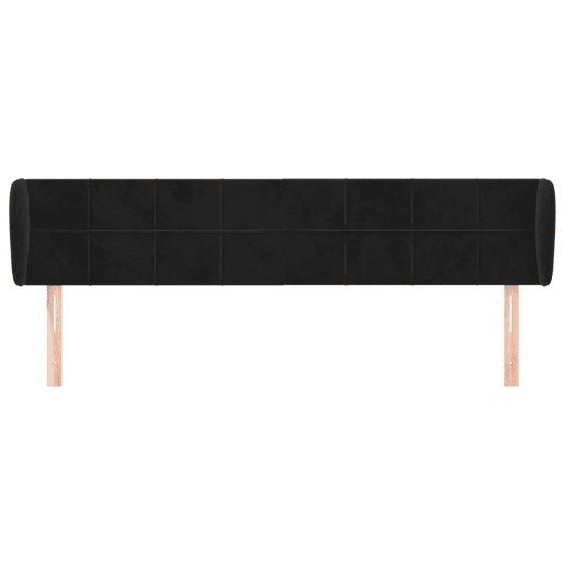 vidaXL Cabeceira de cama c abas veludo 163x23x7888 cm preto vidaXL Cabeceira de cama c abas veludo 163x23x7888 cm preto