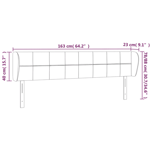 vidaXL Cabeceira de cama c abas veludo 163x23x7888 cm preto vidaXL Cabeceira de cama c abas veludo 163x23x7888 cm preto