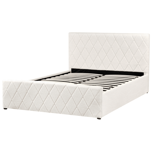 Cama baú Bouclé ROCHEFORT 140 x 200 cm Branco creme