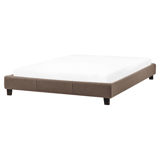 Cama sem cabeceira Bouclé ROANNE 160 x 200 cm Taupe