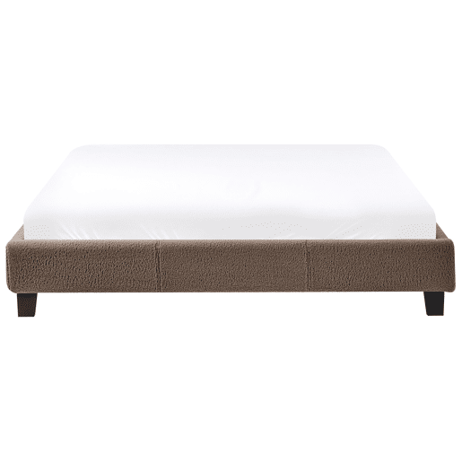 Cama sem cabeceira Bouclé ROANNE 160 x 200 cm Taupe