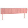vidaXL Cabeceira de cama c abas veludo 203x23x7888 cm rosa