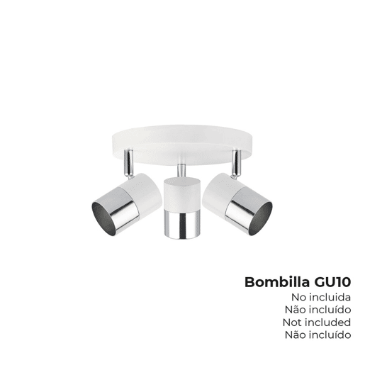 Candeeiro de teto EDM 32013 Moon Metal Metal  Cristal 50 W 20 x 7,6 x 12,6 cm Branco