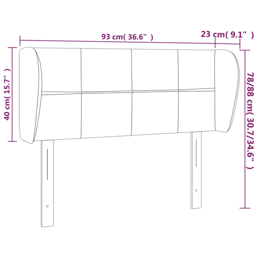 vidaXL Cabeceira de cama c abas veludo 93x23x7888 cm cinzento-escuro vidaXL Cabeceira de cama c abas veludo 93x23x7888 cm cinzento-escuro