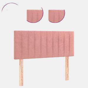 vidaXL Cabeceira de cama c luzes LED veludo 80x5x7888 cm rosa