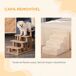 Escalera para Perro Aglomerado de Madera, Poliéster PawHut Escalera para Perro Aglomerado de Madera, Poliéster PawHut Crudo
