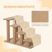 Escalera para Perro Aglomerado de Madera, Poliéster PawHut Escalera para Perro Aglomerado de Madera, Poliéster PawHut Crudo