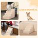 Escalera para Perro Aglomerado de Madera, Poliéster PawHut Escalera para Perro Aglomerado de Madera, Poliéster PawHut Crudo