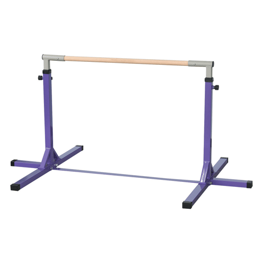 HOMCOM Barra de Ginástica para Crianças acima de 3 Anos Barra de Treino com Altura Ajustável 92-150 cm Barra Horizontal de Ginástica Carga 75 kg 194x121x150 cm Roxo