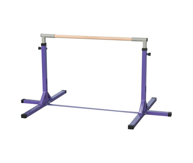 Homcom barra de gimnasia para niños de +3 años barra de entrenamiento con altura ajustable 92-150 cm barra horizontal de gimnasia carga 75 kg