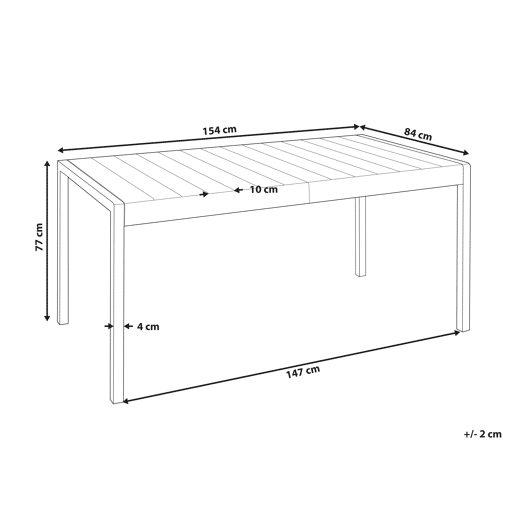 Mesa de refeição de jardim BARTICA 154 cm 84 cm Castanho