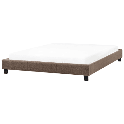 Cama sem cabeceira Bouclé ROANNE 180 x 200 cm Taupe