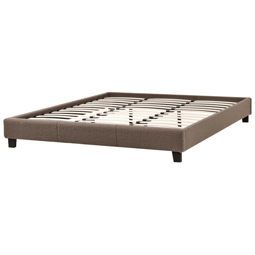 Cama sem cabeceira Bouclé ROANNE 180 x 200 cm Taupe