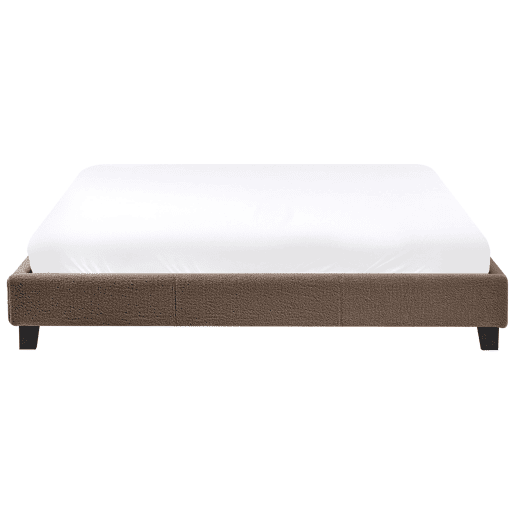 Cama sem cabeceira Bouclé ROANNE 180 x 200 cm Taupe