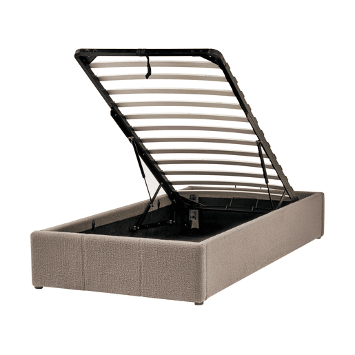 Cama baú sem cabeceira Bouclé DINAN 90 x 200 cm Taupe