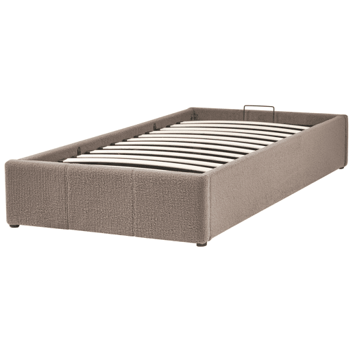 Cama baú sem cabeceira Bouclé DINAN 90 x 200 cm Taupe
