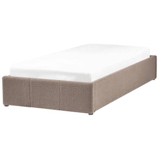 Cama baú sem cabeceira Bouclé DINAN 90 x 200 cm Taupe