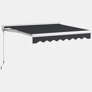 Outsunny Toldo Retrátil Elétrico ou Manual 250x200 cm Toldo Portátil para Varanda com Controlo Remoto Manivela Manual e Estrutura de Alumínio para Janela Porta Terraço Pátio Cinzento Escuro