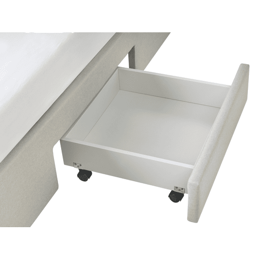 Cama com gavetas de arrumação Tecido SOUTRIN 180 x 200 cm Creme