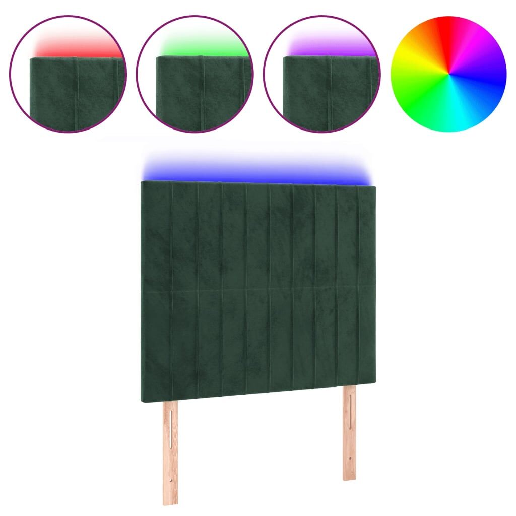 Cabecero Con Led 100 Verde Oscuro