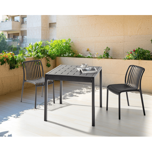 Mesa de refeição de jardim BARTICA 81 cm 84 cm Preto
