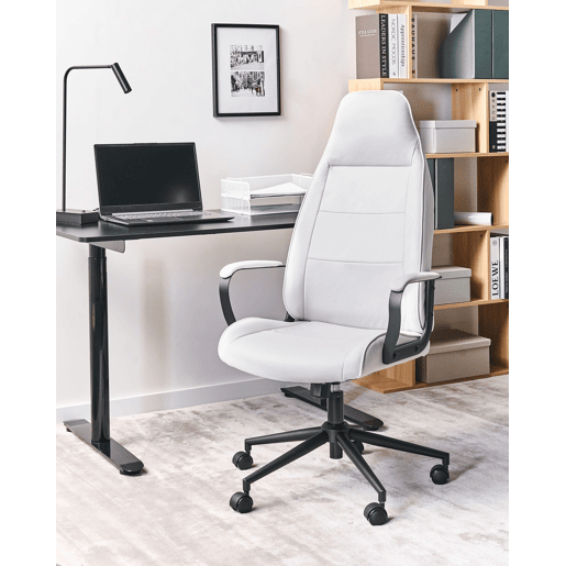 Cadeira de escritório REBEL Tecido Branco creme