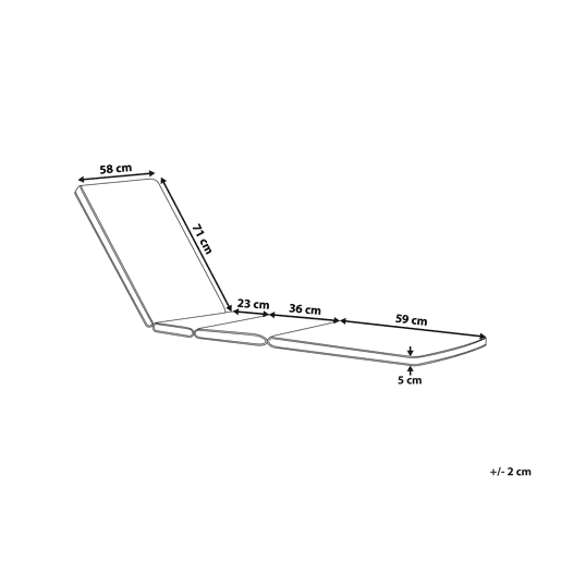 Almofada para espreguiçadeira TOSCANAJAVAAMANTEA PREMIUM 189 x 58 cm Cinzento claro
