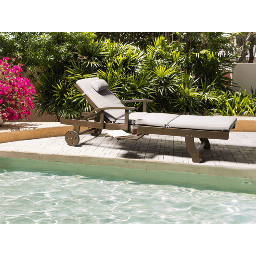 Almofada para espreguiçadeira TOSCANAJAVAAMANTEA PREMIUM 189 x 58 cm Cinzento claro
