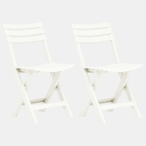 vidaXL Cadeiras de jardim dobráveis 2 pcs plástico branco