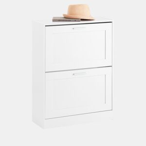 SoBuy Sapateira com 2 abas, organizador de sapatos para armário de entrada, 60 x 25 x 80 cm, branco FSR137-W