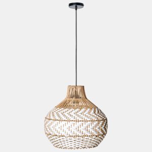Candeeiro suspenso YAUCO Rattan Branco