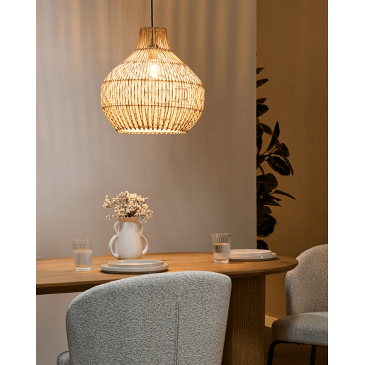 Candeeiro suspenso YAUCO Rattan Branco