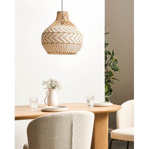 Candeeiro suspenso YAUCO Rattan Branco