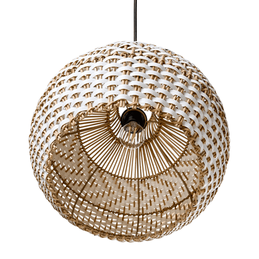 Candeeiro suspenso YAUCO Rattan Branco