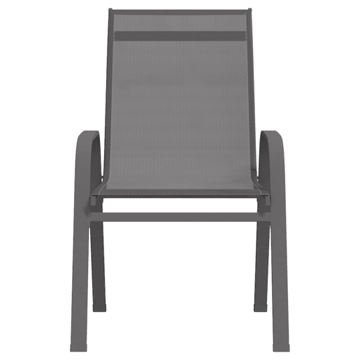 vidaXL Cadeiras de jardim empilháveis 6 pcs textilene cinzento