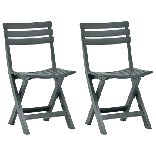 vidaXL Cadeiras de jardim dobráveis 2 pcs plástico verde