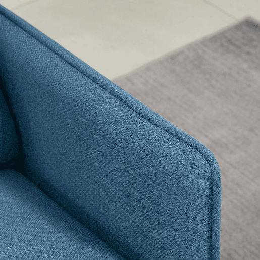 HOMCOM Sofá de 2 Lugares Estofado em Linho Sofá de Sala 139 cm com Almofadas Apoios de Braço e Pés de Aço para Quarto Escritório Carga 240 kg Azul