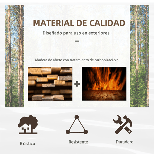 Outsunny Ponte de Madeira para Jardim Ponte Decorativa com Capacidade Máxima de 150 kg com Corrimão em Forma de Meia Roda 100x50x37 cm Marrom