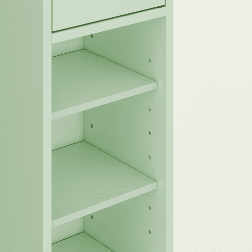 SoBuy Armário de casa de banho 20 cm - Armário de arrumação estreito com gaveta e prateleiras ajustáveis u200Bu200B- Móveis de casa de banho compactos para casas de banho, espaços pequenos - Verde, MDF, 20x20x180 cm, BZR34-II-GR
