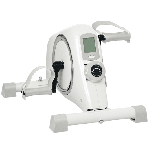 SPORTNOW Mini Bicicleta Estática com Resistência Magnética de 8 Níveis Ecrã LCD e Pedais Antiderrapantes para Exercitar Braços e Pernas Pedaleador para Casa Escritório Branco