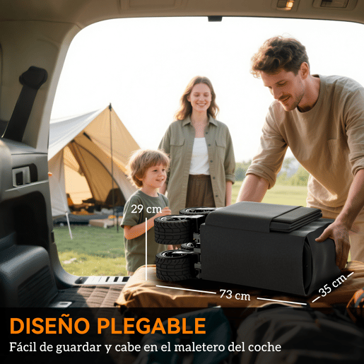 Outsunny Carrinho de Praia com Rodas Grandes Carrinho de Jardim Dobrável com Puxador Ajustável Porta Traseira Expansível Capacidade 100 kg 90x48x92 cm Preto